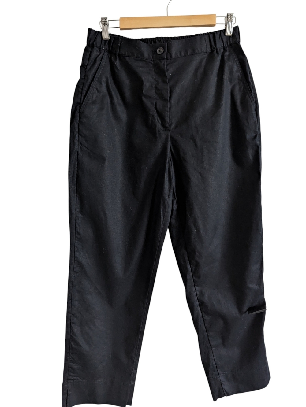 BANANA REPUBLIC Women's  Black Linen Blend Tapered High Waist Pants Medium